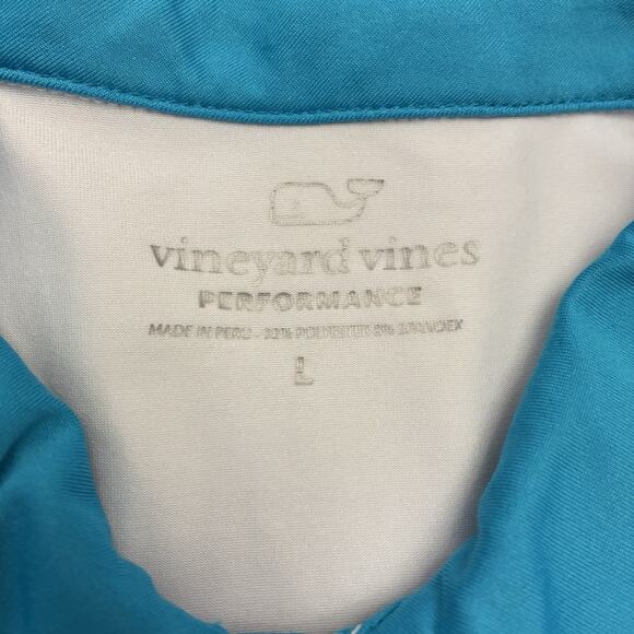 Vineyard Vines Performance Polo Shirt Mens Large Blue Stripes Preppy Rugby Golf - Picture 3 of 12